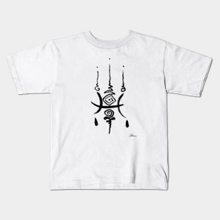 Unique Pisces Zodiac Unalome Birthday Minimalistic Distressed Zen Elegant Goth Kids T-Shirt